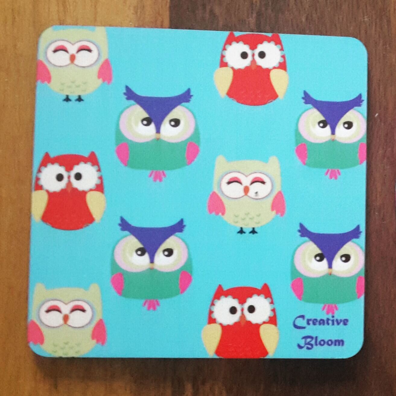 Quirky Owls Single Coaster