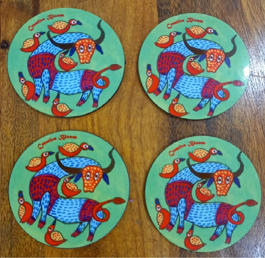 Gond Art Tea coaster (Set of 4)